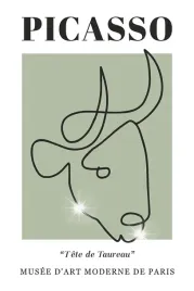 plakat-90x60-picasso-line-art-nowoczesny-linie-minimalizm-vintage-glowa-byk