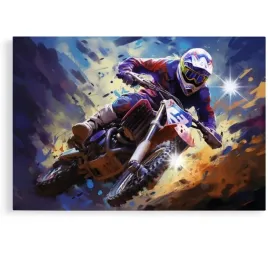 obraz-90x60-samochody-motor-cross-aprilla-kawasaki-enduro-abstrakcja-art