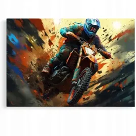 obraz-90x60-samochody-motor-cross-aprilla-kawasaki-enduro-abstrakcja-art