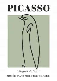 plakat-594x42-a2-picasso-nowoczesny-linie-minimalizm-vintage-pingwin-art