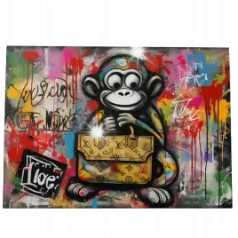 obraz-100x70-motywacyjny-malpka-grafitti-wall-art