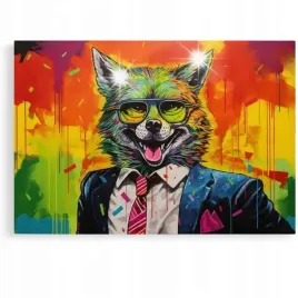 obraz-60x40-motywacyjny-wilk-z-wall-street-abstrakcja-nowoczesny-kolorowy