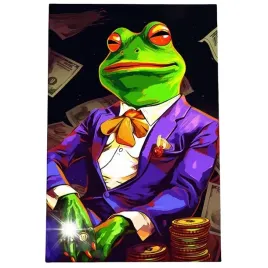 obraz-90x60-motywacyjny-pepe-zaba-w-garniturze-art