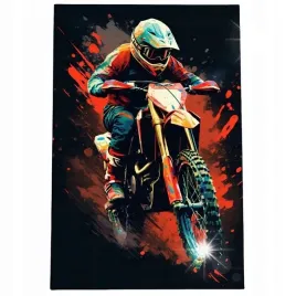 obraz-90x60-samochody-motor-cross-aprilla-kawasaki-enduro-abstrakcja-art