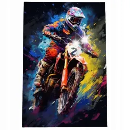 obraz-60x40-samochody-motor-cross-aprilla-kawasaki-enduro-abstrakcja-art