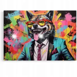 obraz-60x40-motywacyjny-wilk-z-wall-street-pop-art-nowoczesny-abstrakcyjny