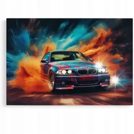 obraz-60x40-samochody-bmw-e46-e36-m3-abstrakcja-do-garazu-warsztatu-komisu