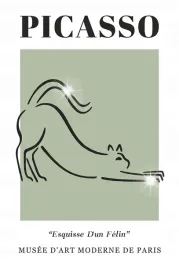 plakat-90x60-picasso-line-art-nowoczesny-linie-minimalizm-vintage-kot-bialy