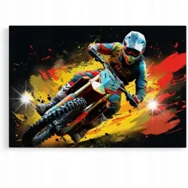 obraz-120x80-samochody-motor-cross-aprilla-kawasaki-enduro-abstrakcja-art