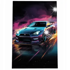 obraz-90x60-samochody-nissan-gtr-abstrakcja-sportowy-do-garazu-mlodziezowy