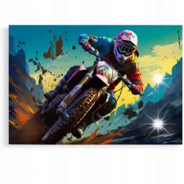 obraz-120x80-samochody-motor-cross-aprilla-kawasaki-enduro-abstrakcja-art