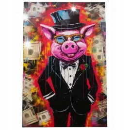 obraz-60x40-motywacja-pop-art-dzentelmen-abstrakcja-malowany-swinka-peppa