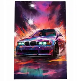 obraz-60x40-samochody-bmw-e36-e46-m3-m4-sportowy-abstrakcja-wyscigowy-art