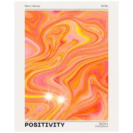 plakat-50x40-positivity-1970-abstrakcja-sztuka-bezowy-pomaranczowy-retro