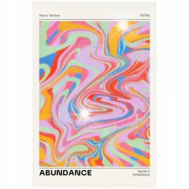 plakat-90x60-abundance-1970s-abstrakcja-ekspresja-sztuka-kolorowy-retro