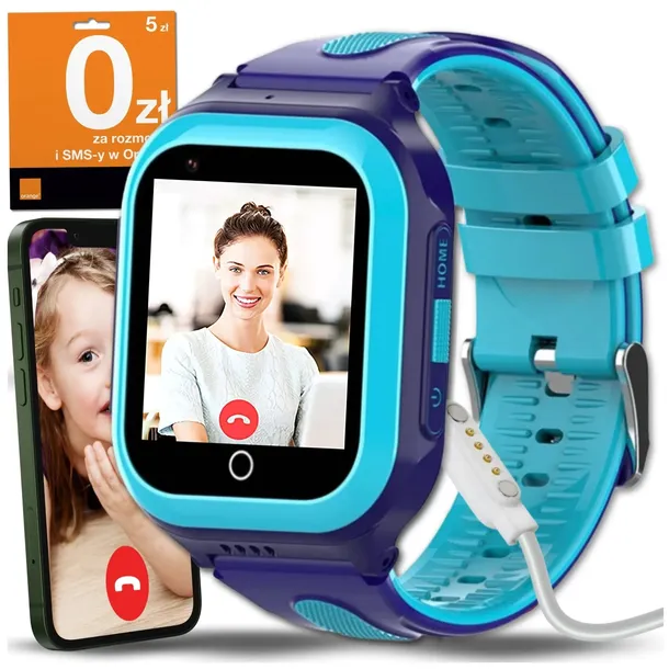 SMARTWATCH DLA DZIECI ZEGAREK GPS WHATSAPP ROZMOWY WIFI 4G APARAT + SIM