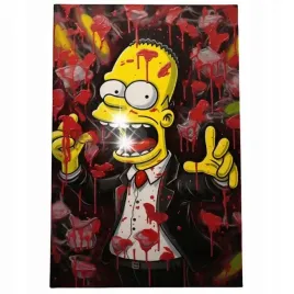 obraz-60x40-motywacyjny-pop-art-bart-simpson-simpsonowie-graffiti-ciemny