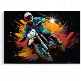 obraz-90x60-samochody-motor-cross-aprilla-kawasaki-enduro-abstrakcja-art