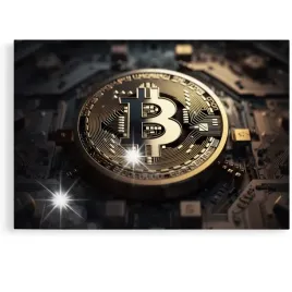 obraz-60x40-bitcoin-swiecaca-moneta-blask-slonca