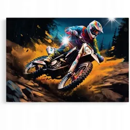 obraz-120x80-samochody-motor-cross-aprilla-kawasaki-enduro-abstrakcja-art