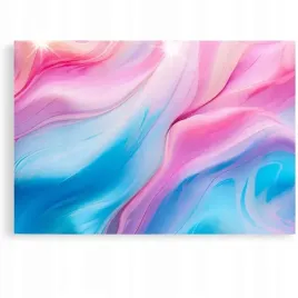 obraz-60x40-marmur-abstrakcyjny-folia-fale-3d-rozowy-niebieski-bialy