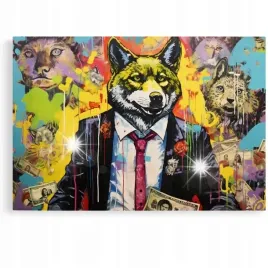 obraz-120x80-motywacja-wilk-pop-art-nowoczesny-abstrakcja-graffiti-kwiaty