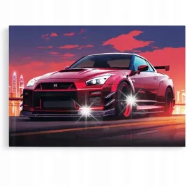 obraz-60x40-samochody-nissan-gtr-abstrakcja-gta-6-do-pokoju-mlodziezowy