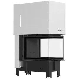 kominek-gilotynowy-kratki-regnor-500-700-8-kw-trojstronny-czarne-wylozenie