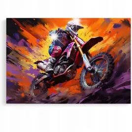 obraz-90x60-samochody-motor-cross-aprilla-kawasaki-enduro-abstrakcja-art