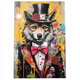 obraz-120x80-motywacja-wilk-abstrakcja-pop-art-garnitur-graffiti-nowoczesny