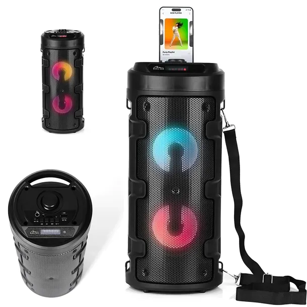 BEZPRZEWODOWY GŁOŚNIK BLUETOOTH PARTYBOX PRZENOŚNY 8H PRACY WYŚWIETLACZ LED