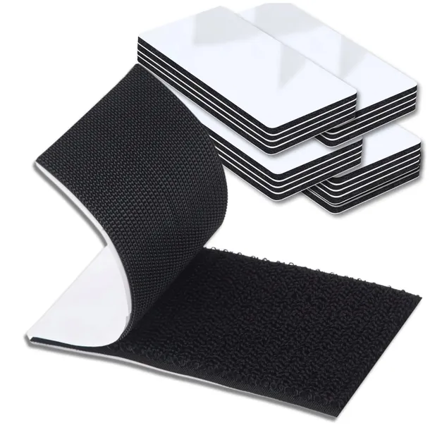 Rzep z Klejem Taśma Samoprzylepna 30x100mm Czarny Komplet 25szt Tasiemki