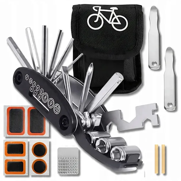 Zestaw Narzędzi Rowerowych Kluczy Do Roweru Łańcucha Tool z Etui + Łatki