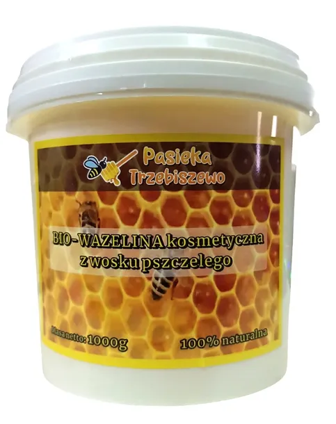 BIO Wazelina Kosmetyczna z wosku pszczelego 1000g Pasieka Trzebiszewo