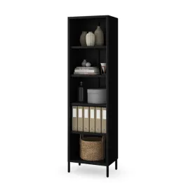 jan-nowak-regal-na-ksiazki-metalowy-slupek-loft-modern-mario-czarny