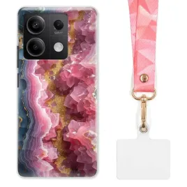 etui-do-xiaomi-redmi-note-13-5g-funkcjonalne-szeroka-rozowa-smycz-marmurki
