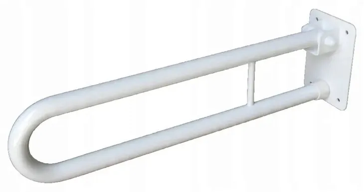 Uchwyt uchylny łukowy do WC BIAŁY długość 60cm Ø 25mm