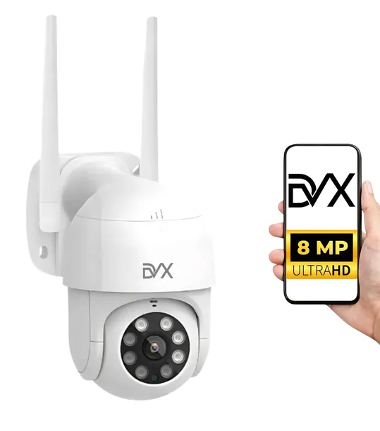 ZEWNĘTRZNA OBROTOWA KAMERA ZOOM DETEKCJA ALARM NOCNA 8MPX IP WIFI PTZ DVX