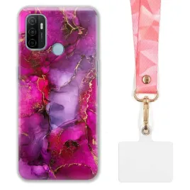 etui-do-oppo-a53-funkcjonalne-szeroka-rozowa-smycz-marmurki-marble-modne-wz