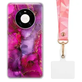 etui-do-huawei-mate-40-funkcjonalne-szeroka-rozowa-smycz-marmurki-marble