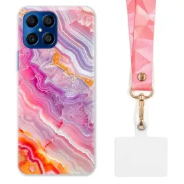 etui-do-huawei-honor-x8-funkcjonalne-szeroka-rozowa-smycz-marmurki-marble