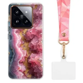 etui-do-xiaomi-14-pro-funkcjonalne-szeroka-rozowa-smycz-marmurki-marble-wz