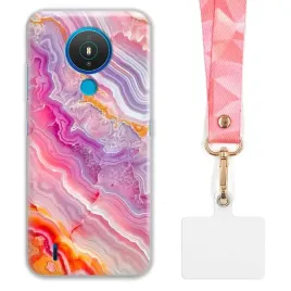 etui-do-nokia-1-4-szeroka-rozowa-smycz-marmurki-marble-modne-kolorowe-wz