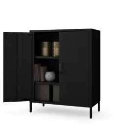 jan-nowak-niska-szafka-z-polkami-komoda-dwudrzwiowa-modern-vito-czarna