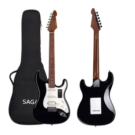 gitara-elektryczna-profesjonalna-z-drewna-klon-czarna-pokrowiec-ochronny