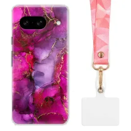 etui-do-google-pixel-8-funkcjonalne-szeroka-rozowa-smycz-marmurki-marble
