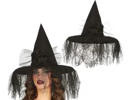 kapelusz-czarownicy-wiedzmy-czarny-z-kwiatem-i-woalka-akcesoria-halloween