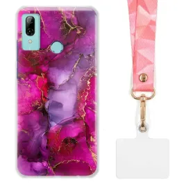 etui-do-huawei-p-smart-2019-funkcjonalne-szeroka-rozowa-smycz-marmurki-wz