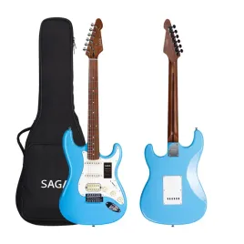 gitara-elektryczna-profesjonalna-z-drewna-niebieska-pokrowiec-ochronny