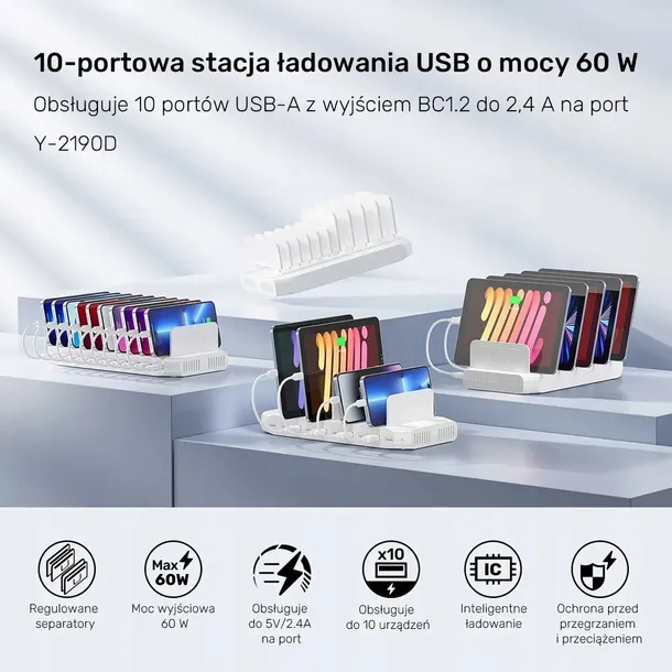 unitek-stacja-ladujaca-10xusb-2-4a-60w-biala-kod-producenta-y-2190d01-eu